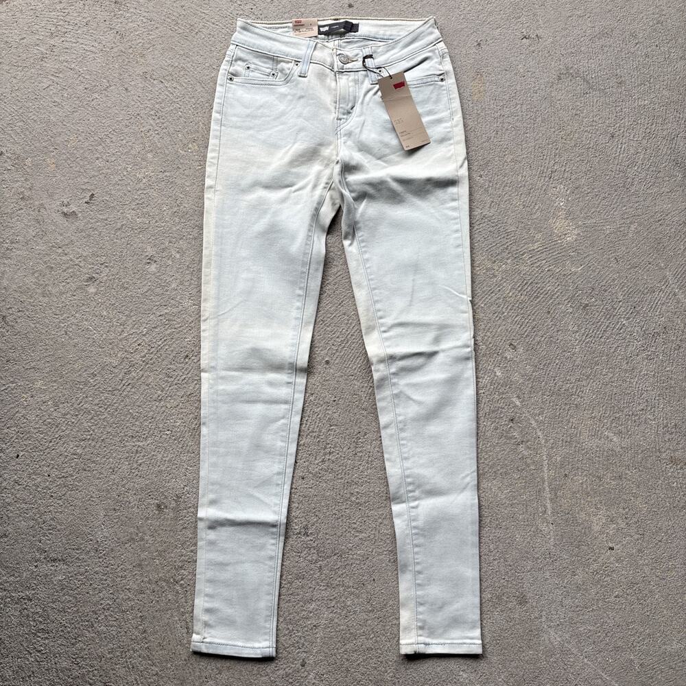 New Levi's Super Skinny Denim Jeans Solid 5-Pocket Button Zip Women Sz 3 Legging